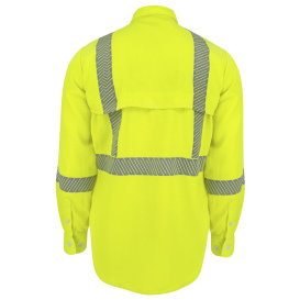 Neese VTS5VSH3FY Tecasafe One Type R Class 3 5.7 oz Vented FR Shirt - Fluorescent Yellow