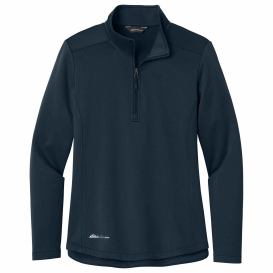 Eddie Bauer EB2370 Ladies Smooth Mid Layer Fleece 1/2-Zip - River Blue Navy