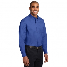 Port Authority S608ES Extended Size Long Sleeve Easy Care Shirt - Royal/Classic Navy
