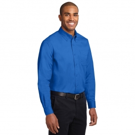 Port Authority S608ES Extended Size Long Sleeve Easy Care Shirt - Strong Blue