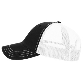 Richardson 111 Garment-Washed Trucker Cap - Black/White