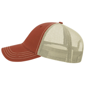 Richardson 111 Garment-Washed Trucker Cap - Texas Orange/Khaki