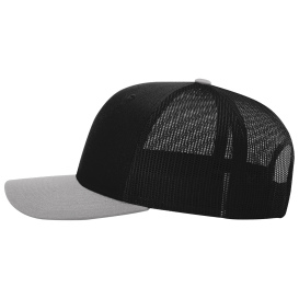 Richardson 112 Snapback Trucker Cap - Black/Black/Light Gray