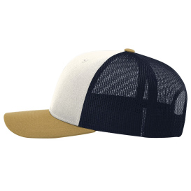 Richardson 112 Snapback Trucker Cap - Cream/Navy/Amber Gold