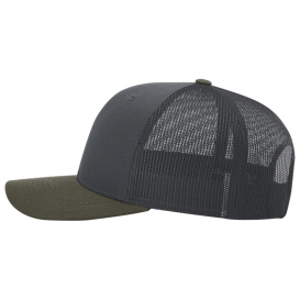 Richardson 112 Snapback Trucker Cap - Gunmetal/Gunmetal/Chocolate Chip