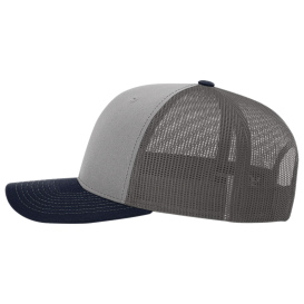 Richardson 112 Snapback Trucker Cap - Gray/Charcoal/Navy