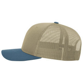 Richardson 112 Snapback Trucker Cap - Khaki/Khaki/Legion Blue