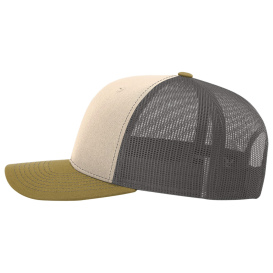 Richardson 112 Snapback Trucker Cap - Mink Beige/Charcoal/Amber Gold