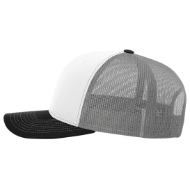 Richardson 112 Snapback Trucker Cap - White/Aluminum/Black