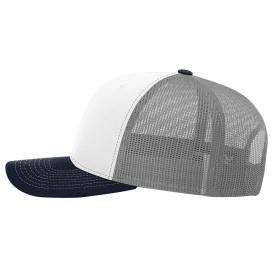 Richardson 112 Snapback Trucker Cap - White/Aluminum/Navy