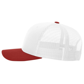 Richardson 112 Snapback Trucker Cap - White/White/Red