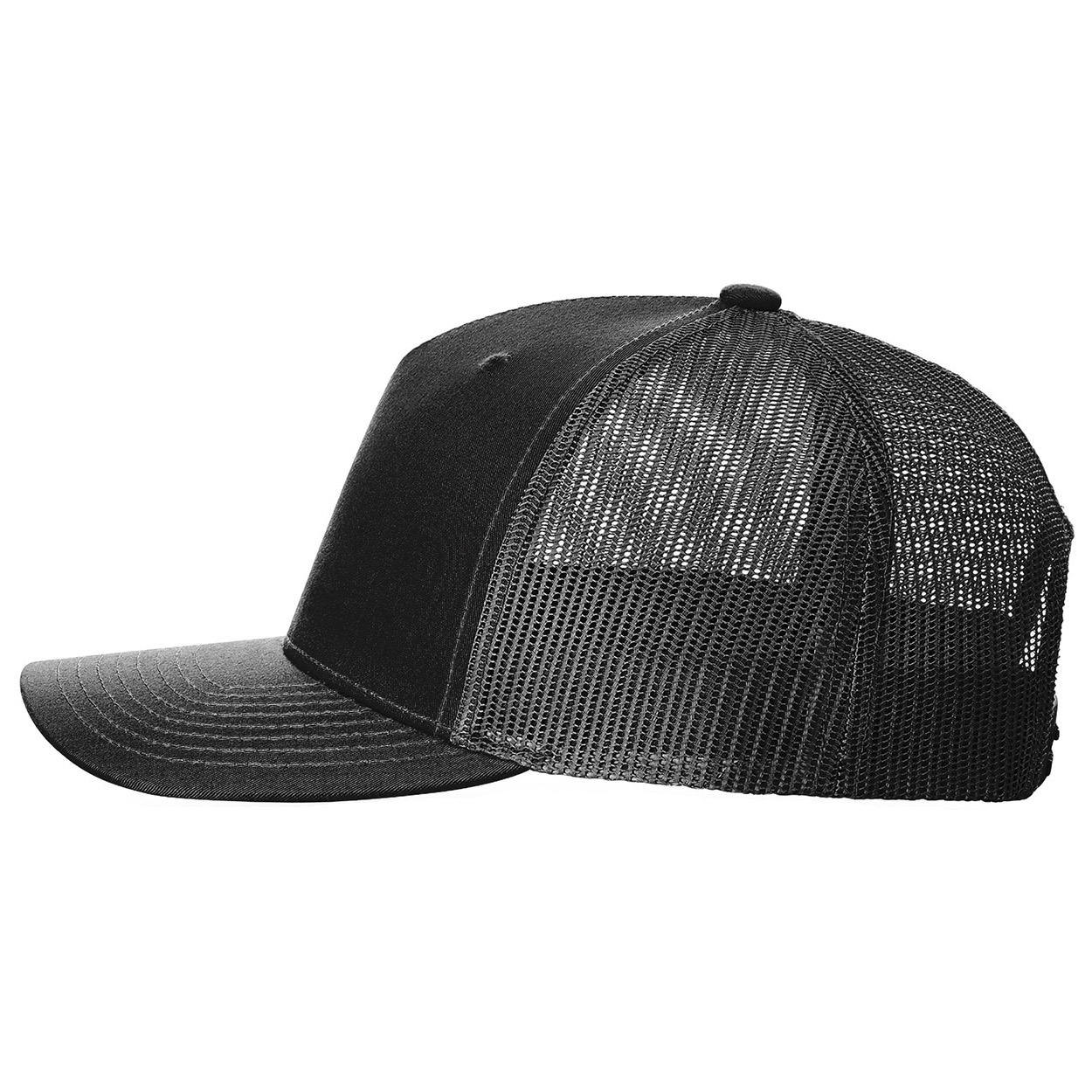 Richardson 112FP Five-Panel Trucker Cap - Black