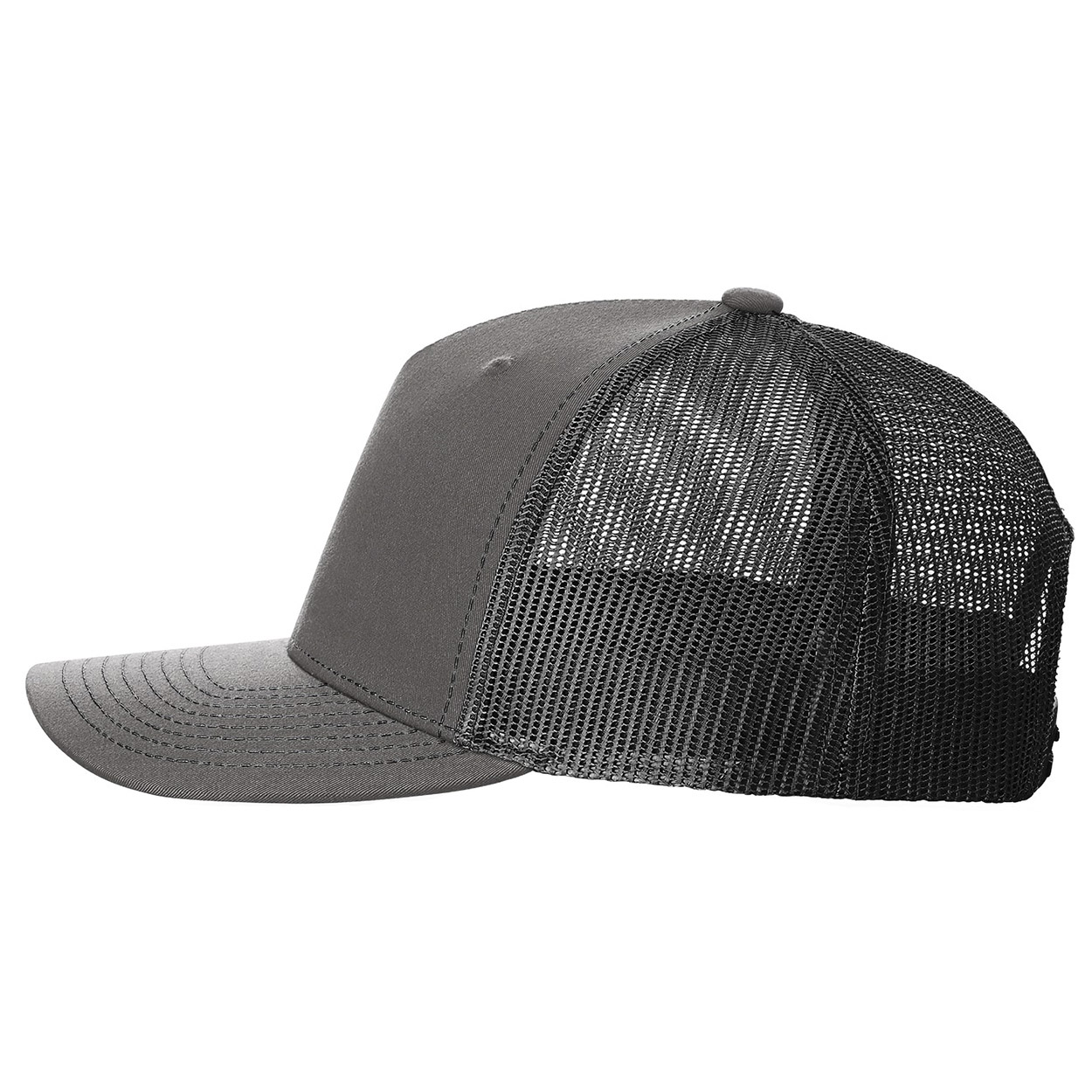 Richardson 112FP Snapback Trucker Cap - Charcoal/Black