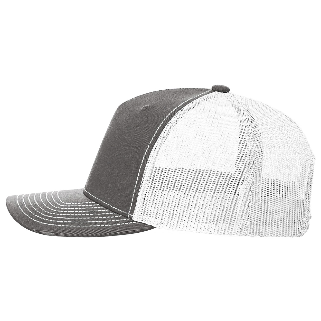 Richardson 112FP Snapback Trucker Cap - Charcoal/White