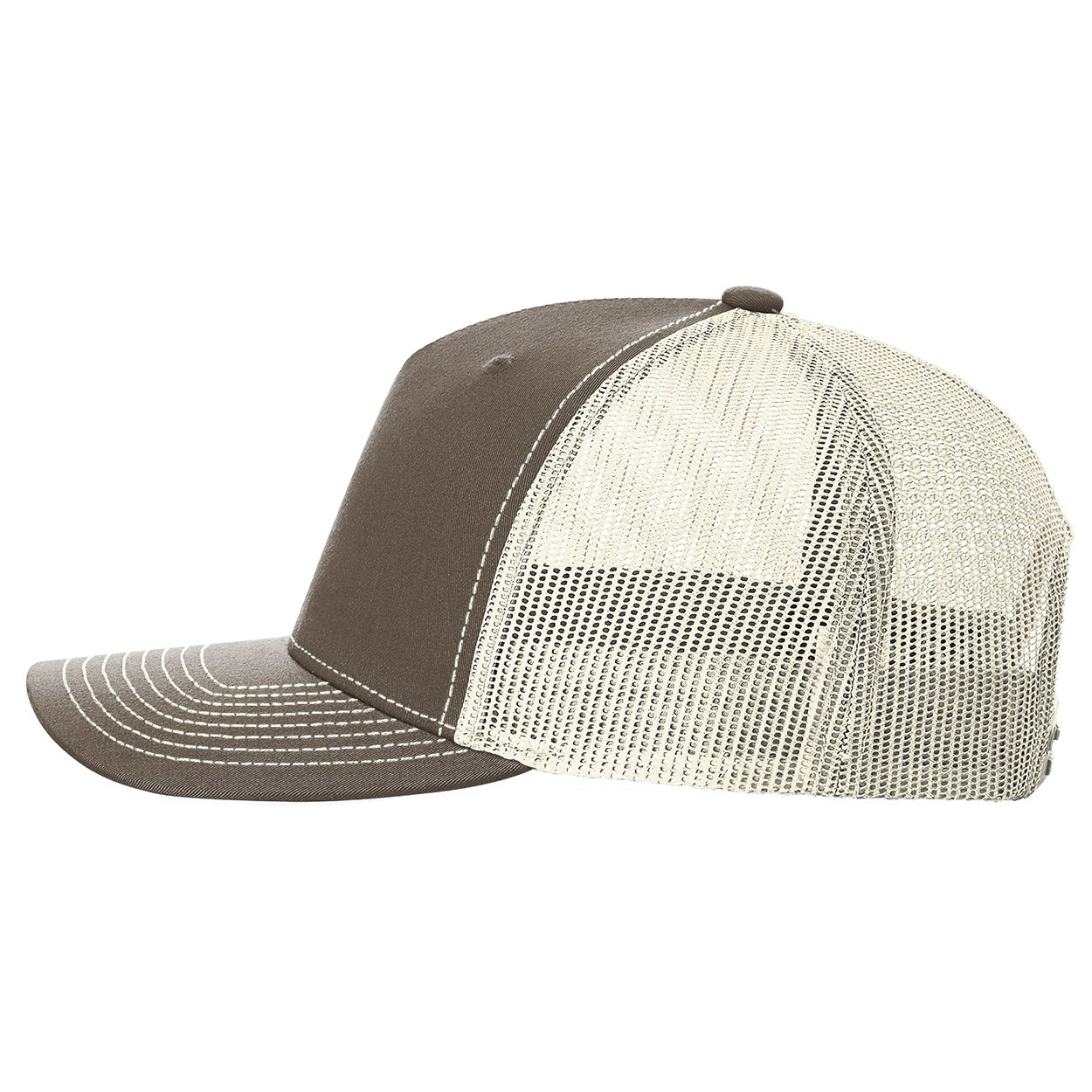 Richardson 112FP Five-Panel Trucker Cap - Chocolate Chip/Birch