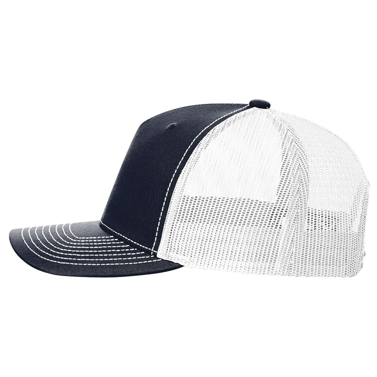 Richardson 112FP Snapback Trucker Cap - Navy/White