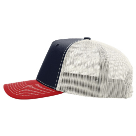 Richardson 112FPC Five-Panel Champ Trucker Cap - Navy/Birch/Red