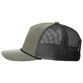 Richardson 112FPR Five Panel Trucker Rope Cap - Loden Green/Black