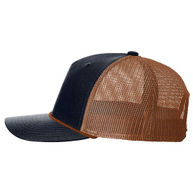 Richardson 112FPR Five-Panel with Rope Cap - Navy/Dark Orange/Dark Orange
