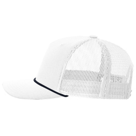 Richardson 112FPR Five Panel Trucker Rope Cap - White/Navy