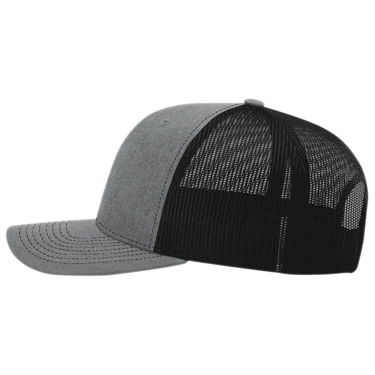 Richardson 112PL 112+ R-Flex Adjustable Trucker Cap - Heather Grey/Black
