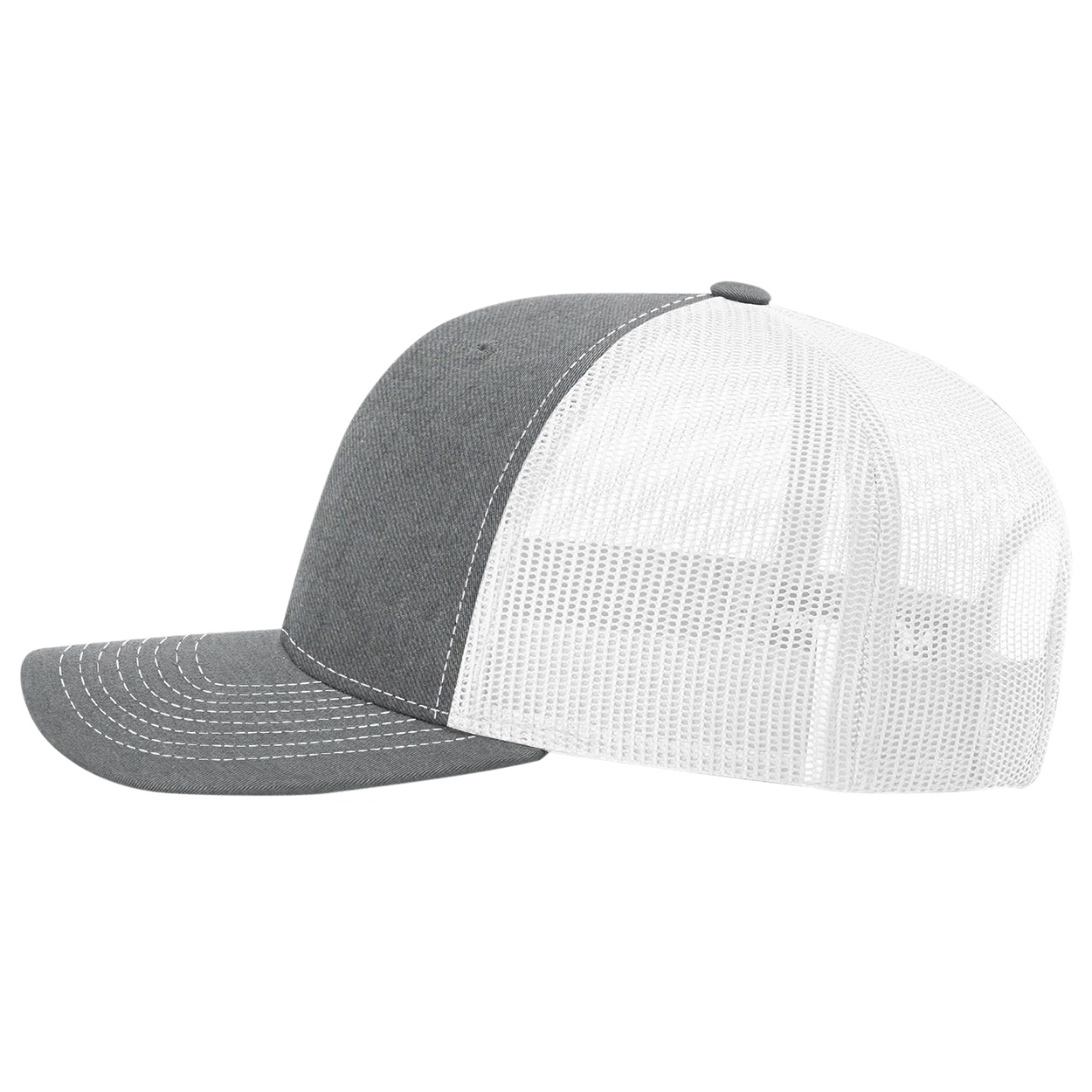 Richardson 112PL 112+ R-Flex Adjustable Trucker Cap - Heather Grey/White