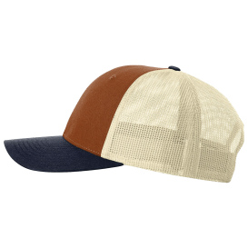 Richardson 115 Low Pro Trucker Cap - Dark Orange/Birch/Patriot Blue