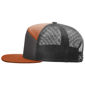 Richardson 168 Seven-Panel Trucker Cap - Charcoal/Burnt Orange/Black