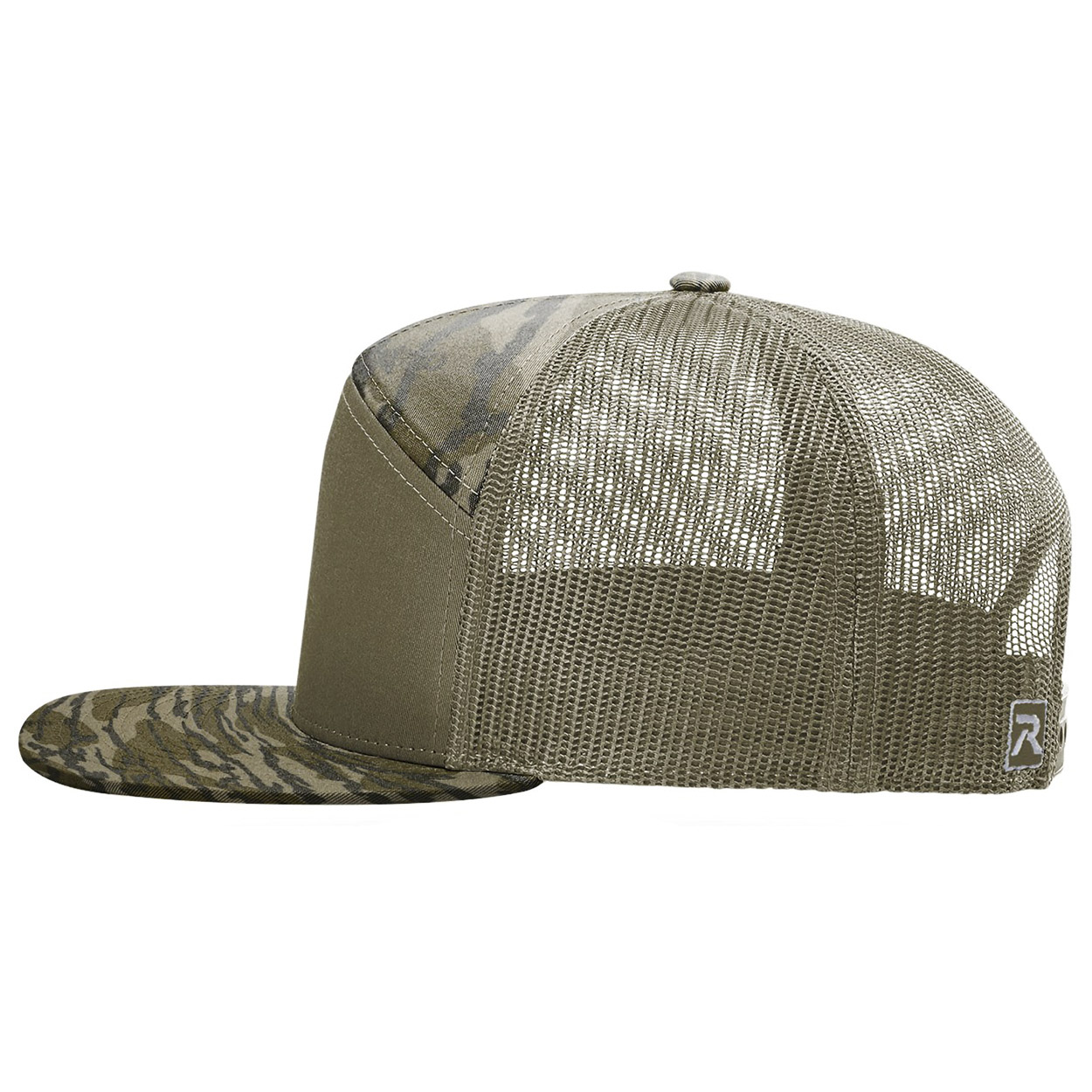 Richardson 168P Printed 7-Panel Trucker Cap - Mossy Oak Bottomland/Loden