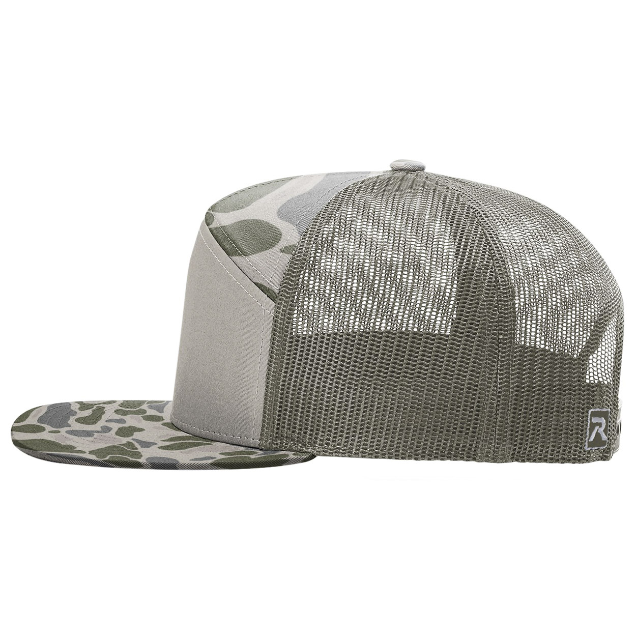 Richardson 168P Printed 7-Panel Trucker Cap - Marsh Duck Camo/Loden