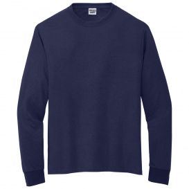 Jerzees 21LS Dri-Power 100% Polyester Long Sleeve T-Shirt - J. Navy