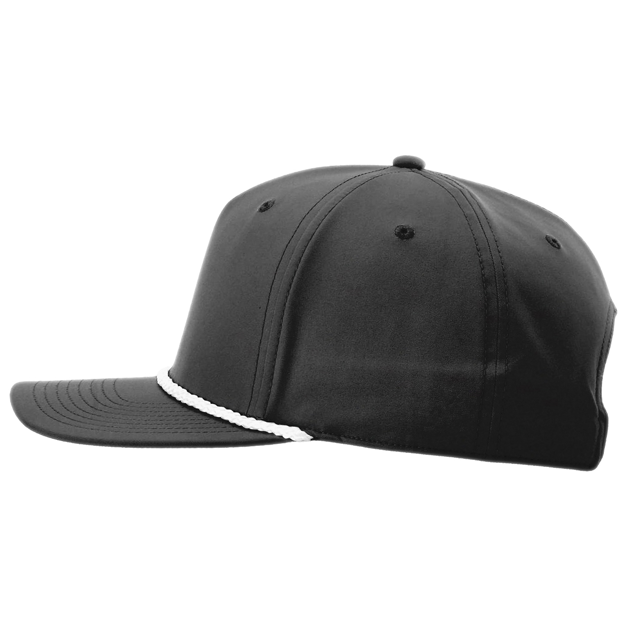 Richardson 258 Five Panel Classic Rope Cap - Black/White