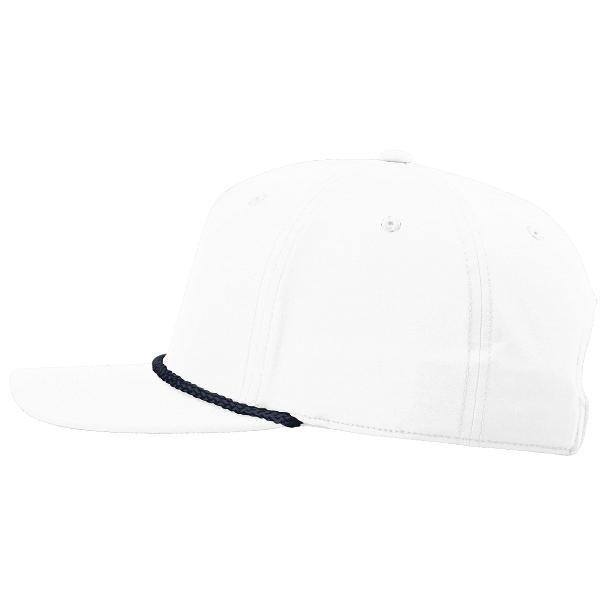 Richardson 258 Five Panel Classic Rope Cap - White/Navy