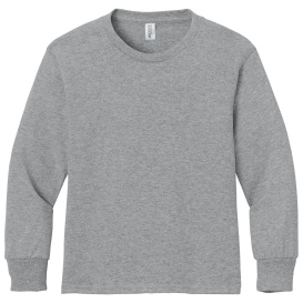 Jerzees 29BL Youth Dri-Power Active 50/50 Cotton/Poly Long Sleeve T-Shirt - Athletic Heather