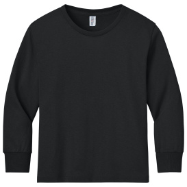 Jerzees 29BL Youth Dri-Power Active 50/50 Cotton/Poly Long Sleeve T-Shirt - Black