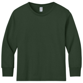 Jerzees 29BL Youth Dri-Power Active 50/50 Cotton/Poly Long Sleeve T-Shirt - Forest green