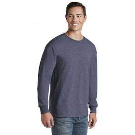 Jerzees 29LS Dri-Power 50/50 Cotton/Poly Long Sleeve T-Shirt - Vintage Heather Navy