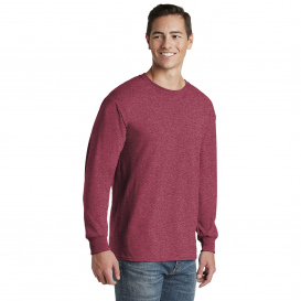 Jerzees 29LS Dri-Power 50/50 Cotton/Poly Long Sleeve T-Shirt - Vintage Heather Red