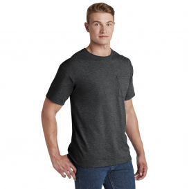 Jerzees 29MP Dri-Power 50/50 Cotton/Poly Pocket T-Shirt - Black Heather