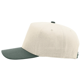 Richardson 323FPC Full Fabric 5-Panel Champ Cap - Cream/Cream/Dark Green