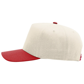Richardson 323FPC Full Fabric 5-Panel Champ Cap - Cream/Cream/Red