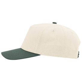 Richardson 356 Five Panel Relaxed Gramps Cap - Cream/Cream/Dark Green
