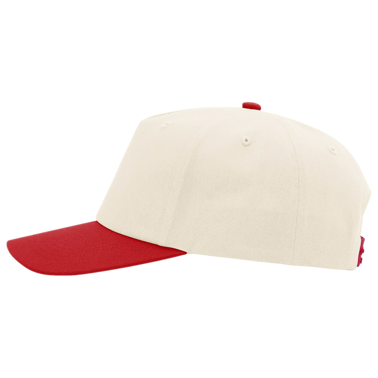 Richardson 356 Five Panel Relaxed Gramps Cap - Cream/Cream/Red