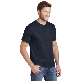 Hanes 5180 Beefy-T 100% Cotton T-Shirt - Heather Navy