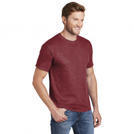 Hanes 5180 Beefy-T 100% Cotton T-Shirt - Heather Red