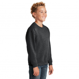 Jerzees 562B Youth NuBlend Crewneck Sweatshirt - Black Heather