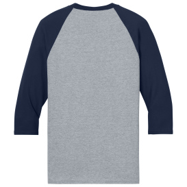 Gildan 5700 Heavy Cotton 3/4-Sleeve Raglan T-Shirt - Sport Gray Trim Navy