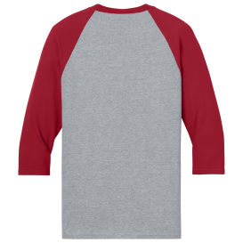 Gildan 5700 Heavy Cotton 3/4-Sleeve Raglan T-Shirt - Sport Gray Trim Red
