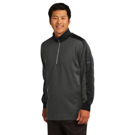 Nike 578673 Dri-FIT 1/2-Zip Cover-Up - Black Heather/Black