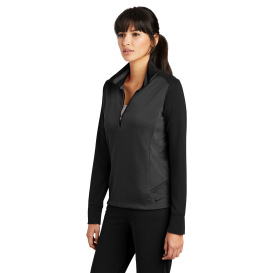 Nike 578674 Ladies Dri-fit 1 2-zip Cover-up - Black Heather Black Dark 